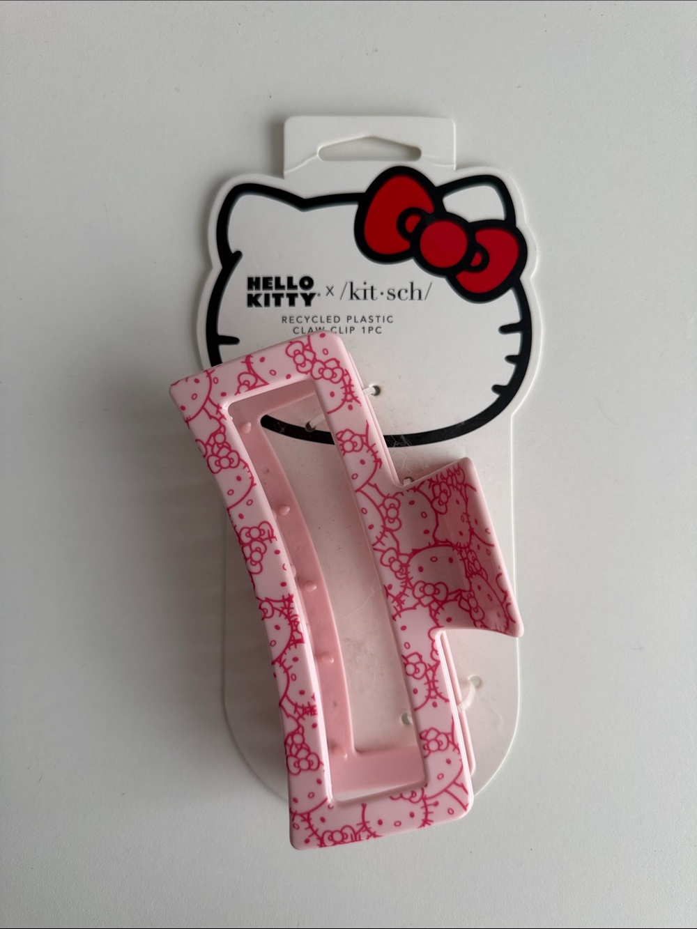 Hello Kitty by Sanrio - Jumbo - Pink Patterned Hair Claw Clip - New - Kitsch
